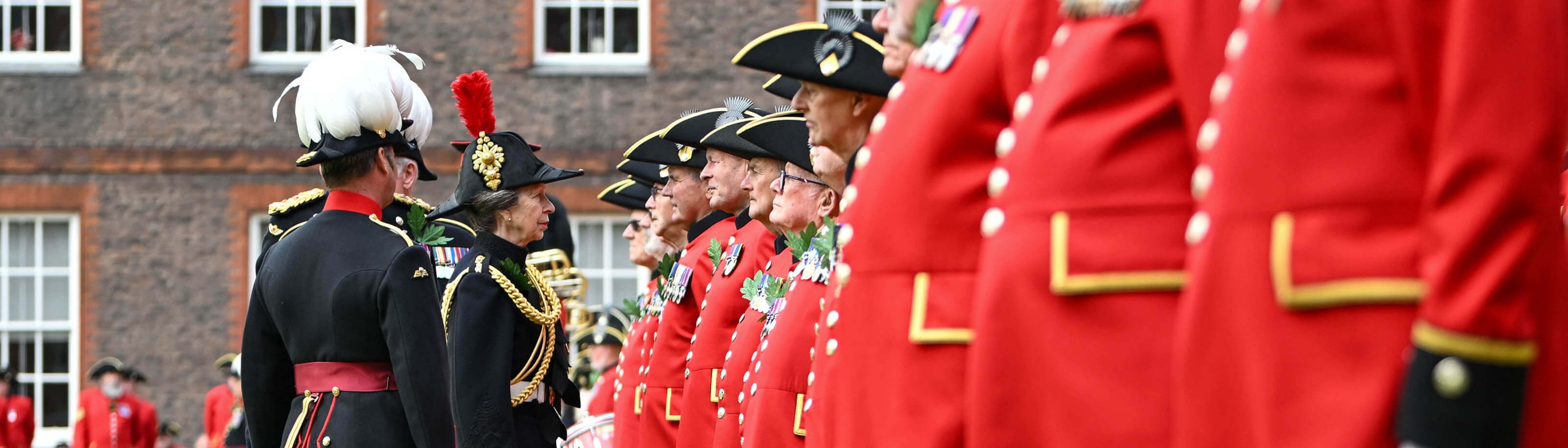 The Chelsea Pensioners are reviewed by The Princess Royal during the annual Founder's Day Parade at The Royal Hospital Chelsea - June 2024