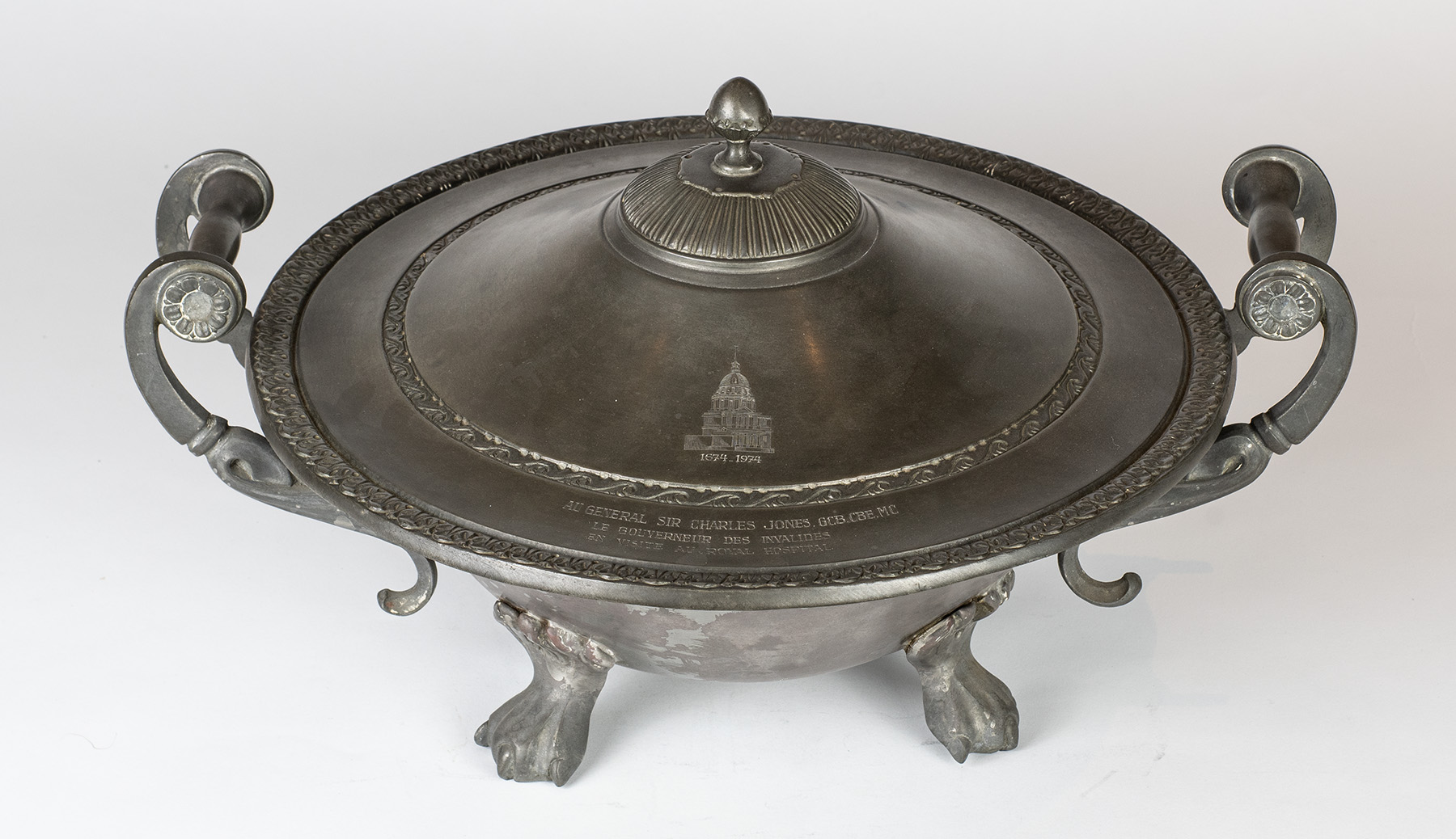 This French soup tureen was presented to General Sir Charles Jones GCB CBE MC, Governor of the Royal Hospital