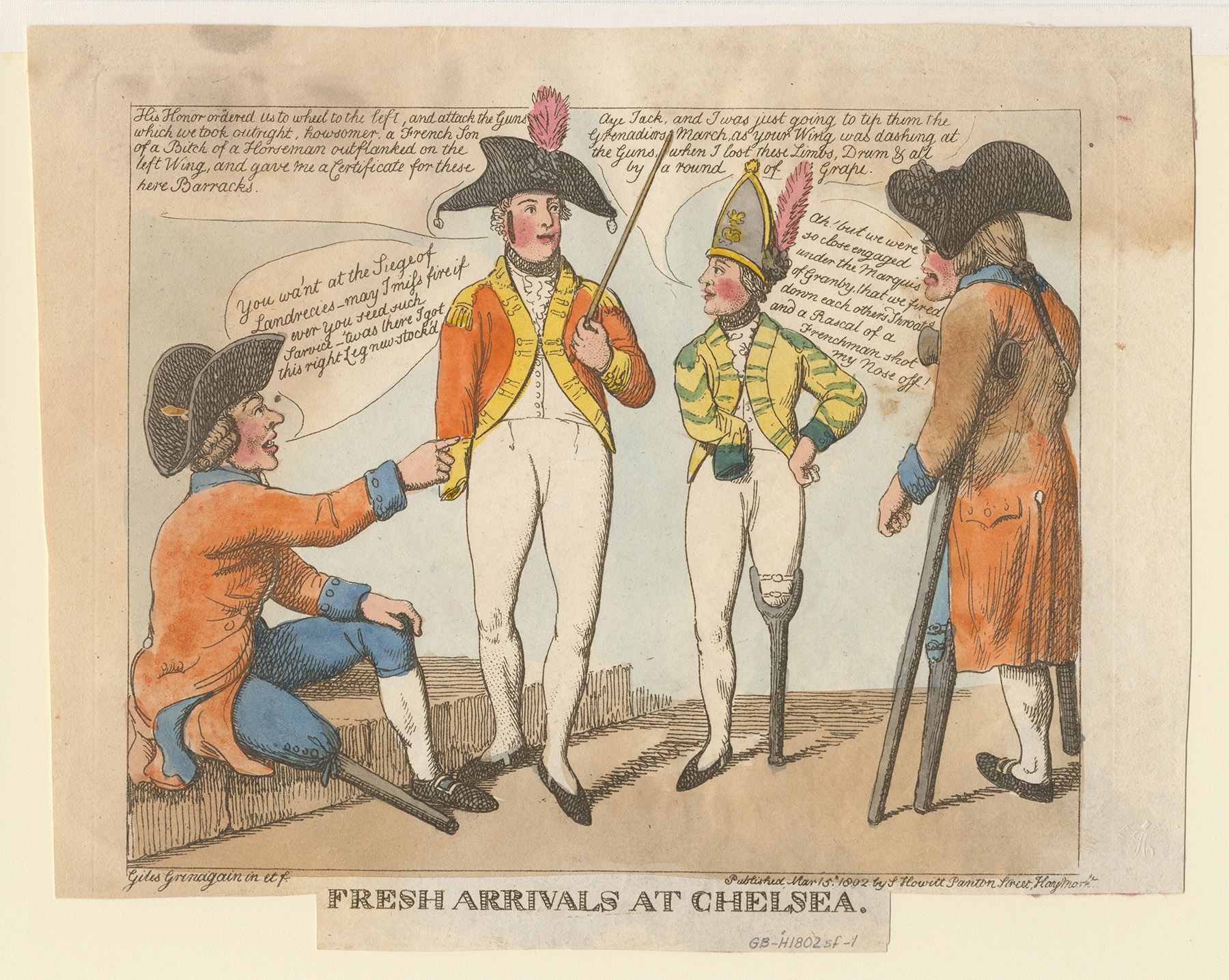 ‘Fresh arrivals at Chelsea’, 1802, by Giles Grinagain.