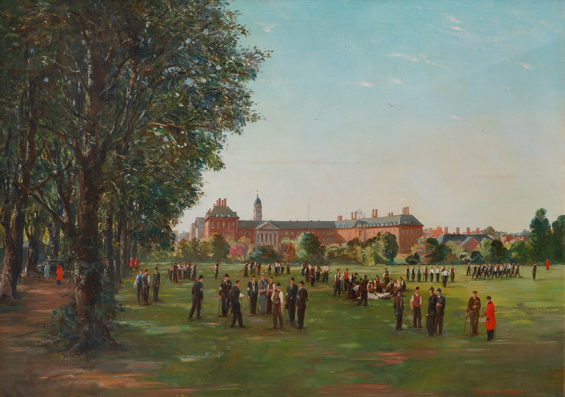 ‘Their Finest Hour, May 1940’, by C E Cundall. The Home Guard at the Royal Hospital Chelsea. 