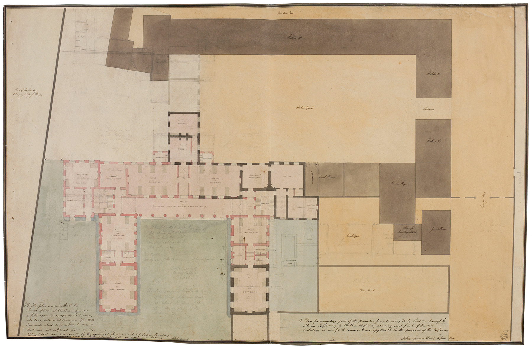 ’Revised design using part of Lord Yarborough's house, June 1810’. 