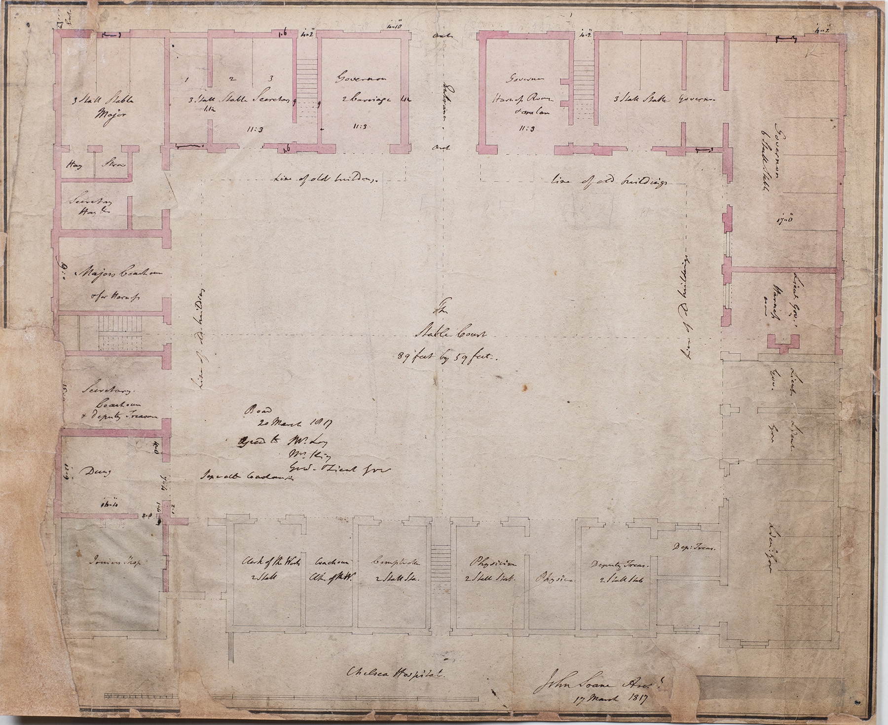 Soane’s original plan for the Stable Yard (built between 1814 and 1817).