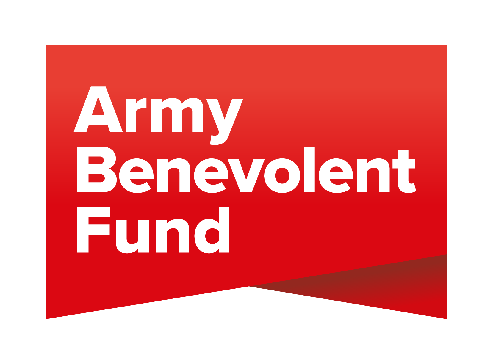 An image of the Army Benevolent Fund's logo, with white text on a red background.