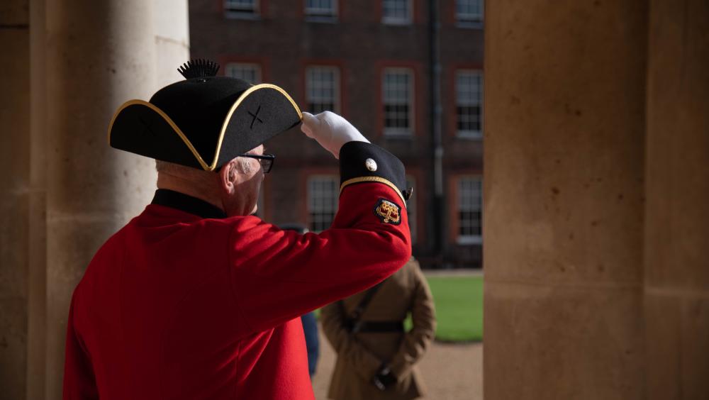 Chelsea Pensioners Salutes at The Royal Hospital Chelsea