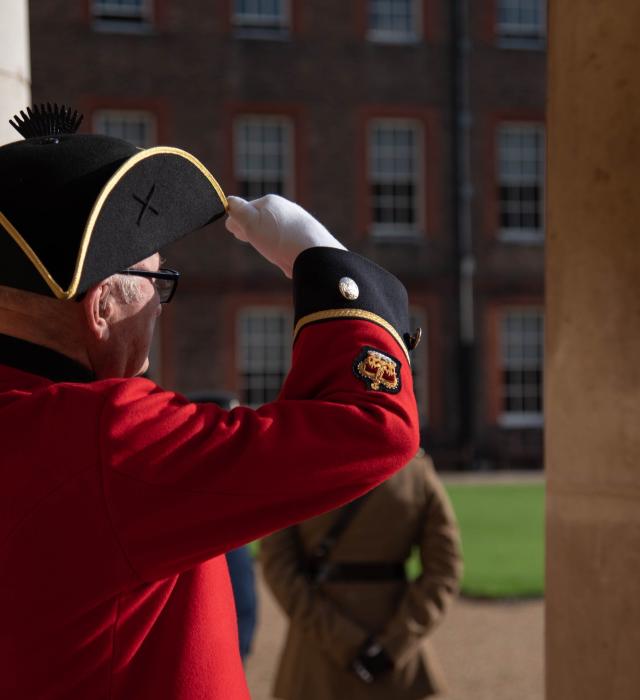 Chelsea Pensioners Salutes at The Royal Hospital Chelsea