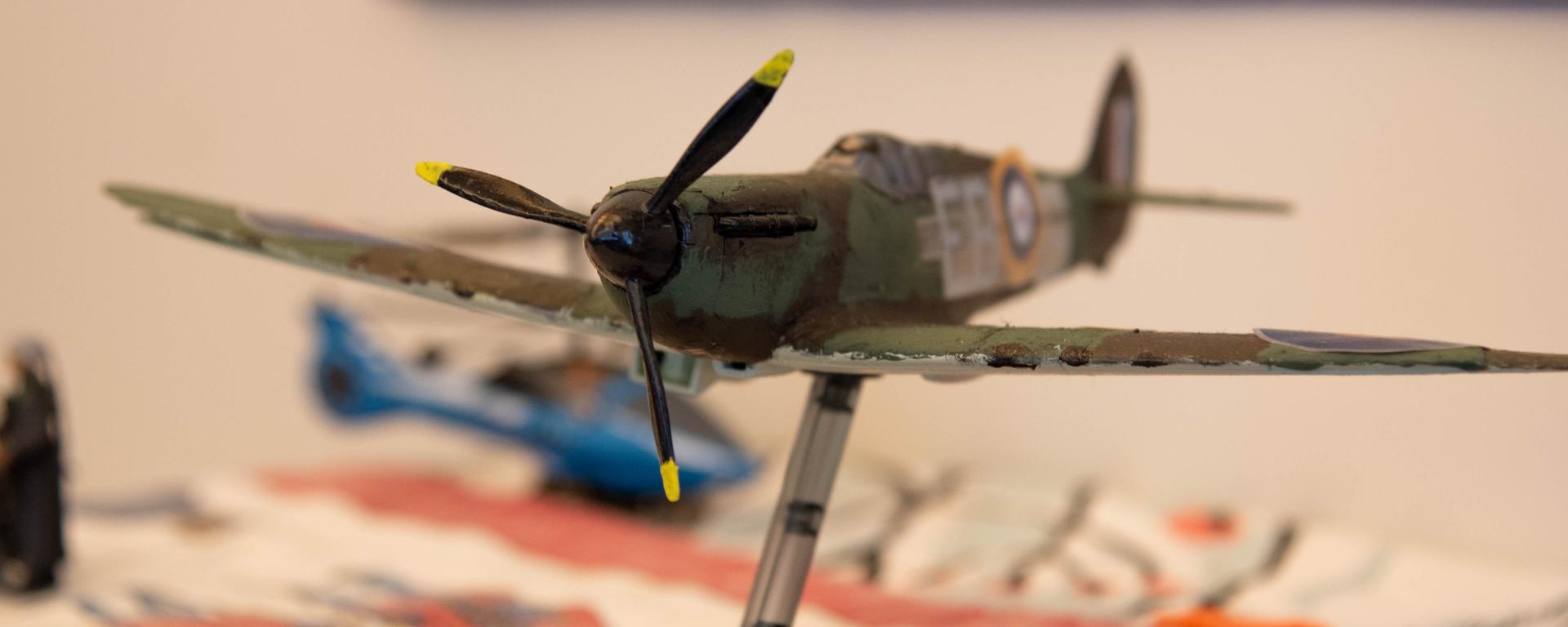 Spitfire model aircraft as built by Chelsea Pensioner, Tony.