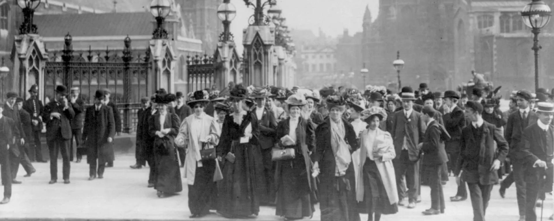 Library image of Suffragettes marching in London