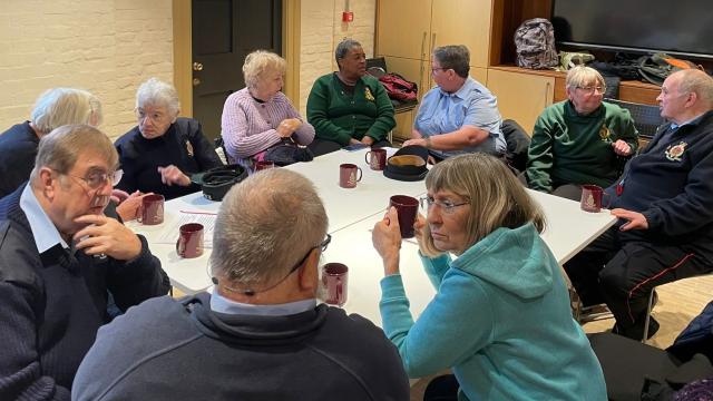 Veterans gather to share a coffee during our drop-in session