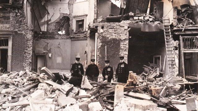 Bomb Damage of the NE Wing of the Royal Hospital Chelsea during WWII.