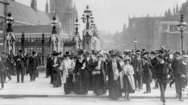 Library image of Suffragettes marching in London