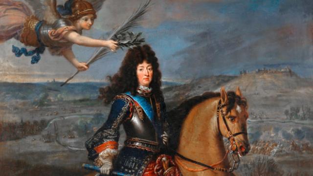 an image of Louis XIV, sitting upon a horse